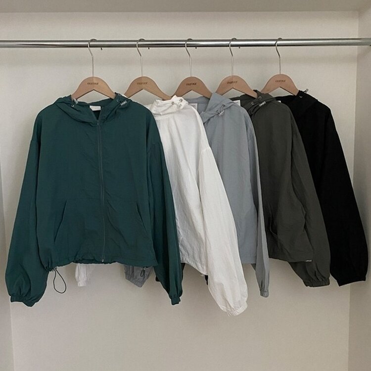 에어즈 윈드브레이커 바스락 스트링 후드 바람막이 자켓