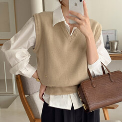 Vネックニットベスト｜ベスト｜韓国ファッション通販 SONA