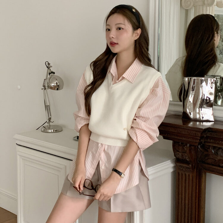 Vネックニットベスト｜ベスト｜韓国ファッション通販 SONA