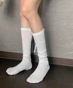 バレエコアリボンニーソックス IVORY