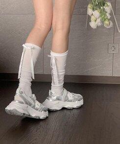 バレエコアリボンニーソックス IVORY