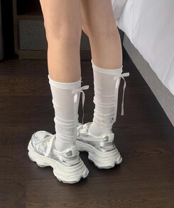 バレエコアリボンニーソックス IVORY