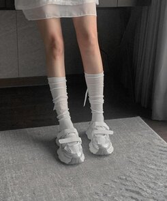 バレエコアリボンニーソックス IVORY