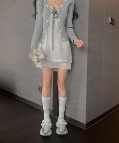 バレエコアリボンニーソックス IVORY