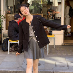 ポケットツイードジャケット BLACK