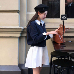 ラウンドペンダントカーディガン6色 NAVY ORIGINAL ver