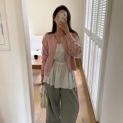 ラウンドペンダントカーディガン6色 PINK ORIGINAL ver