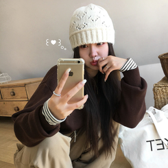 ラウンドペンダントカーディガン6色 BROWN ORIGINAL ver