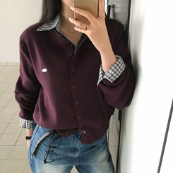 ラウンドペンダントカーディガン6色 PURPLE ORIGINAL ver