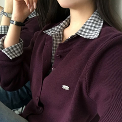 ラウンドペンダントカーディガン6色 PURPLE ORIGINAL ver