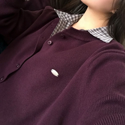 ラウンドペンダントカーディガン6色 PURPLE ORIGINAL ver