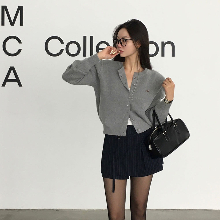 ラウンドペンダントカーディガン6色 GRAY ORIGINAL ver