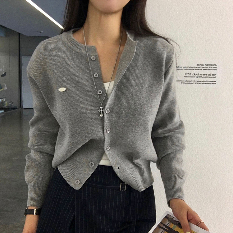 ラウンドペンダントカーディガン6色 GRAY ORIGINAL ver