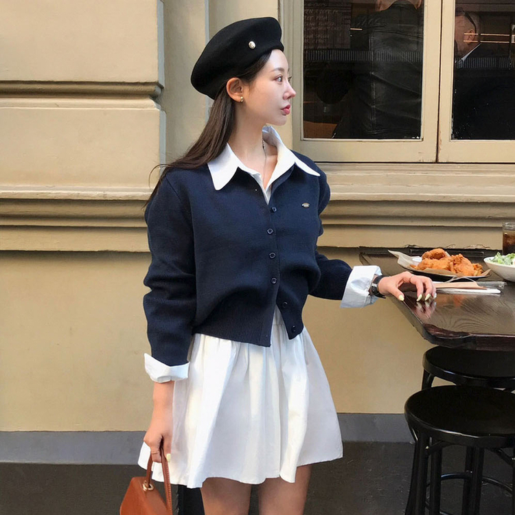 ラウンドペンダントカーディガン6色 NAVY ORIGINAL ver