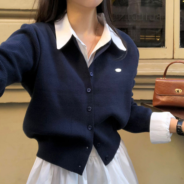 ラウンドペンダントカーディガン6色 NAVY ORIGINAL ver