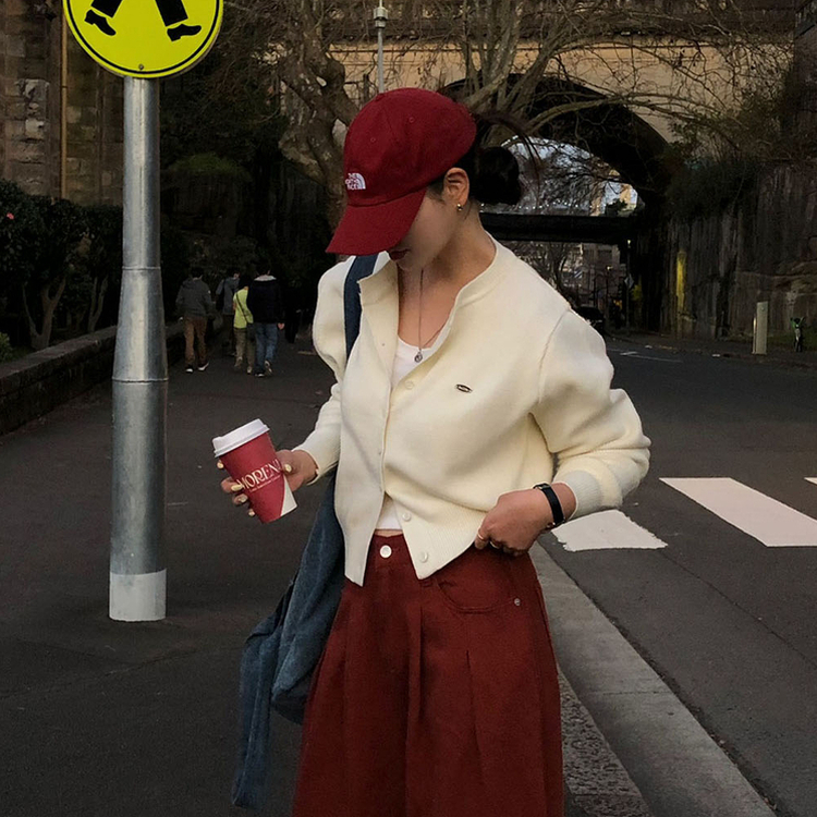 ラウンドペンダントカーディガン6色 IVORY ORIGINAL ver