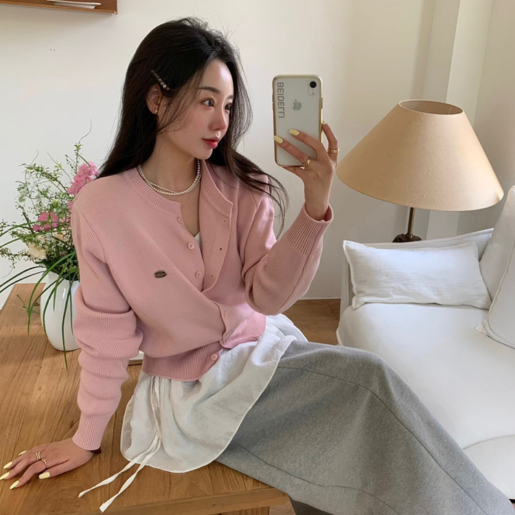 ラウンドペンダントカーディガン6色 PINK ORIGINAL ver