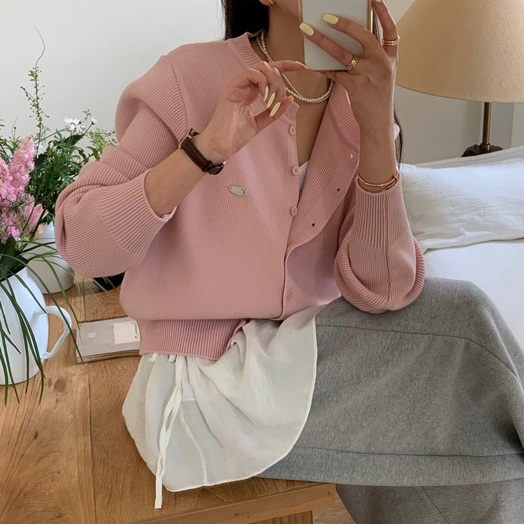 ラウンドペンダントカーディガン6色 PINK ORIGINAL ver