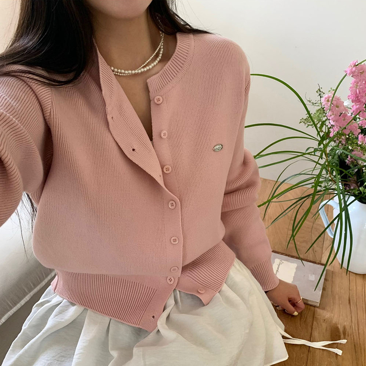 ラウンドペンダントカーディガン6色 PINK ORIGINAL ver