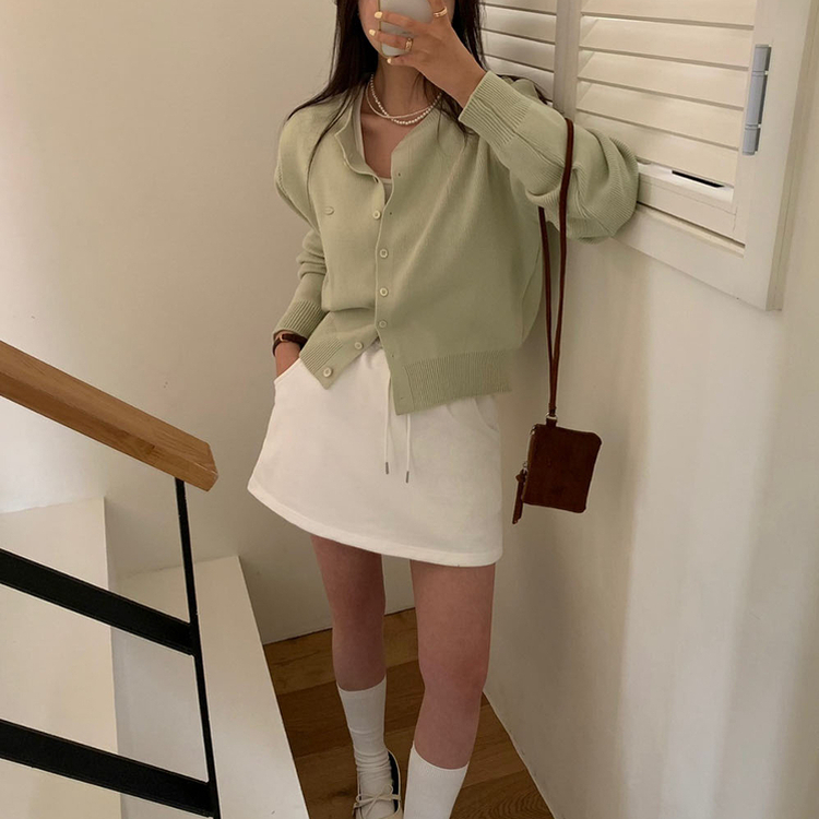 ラウンドペンダントカーディガン6色 GREEN ORIGINAL ver