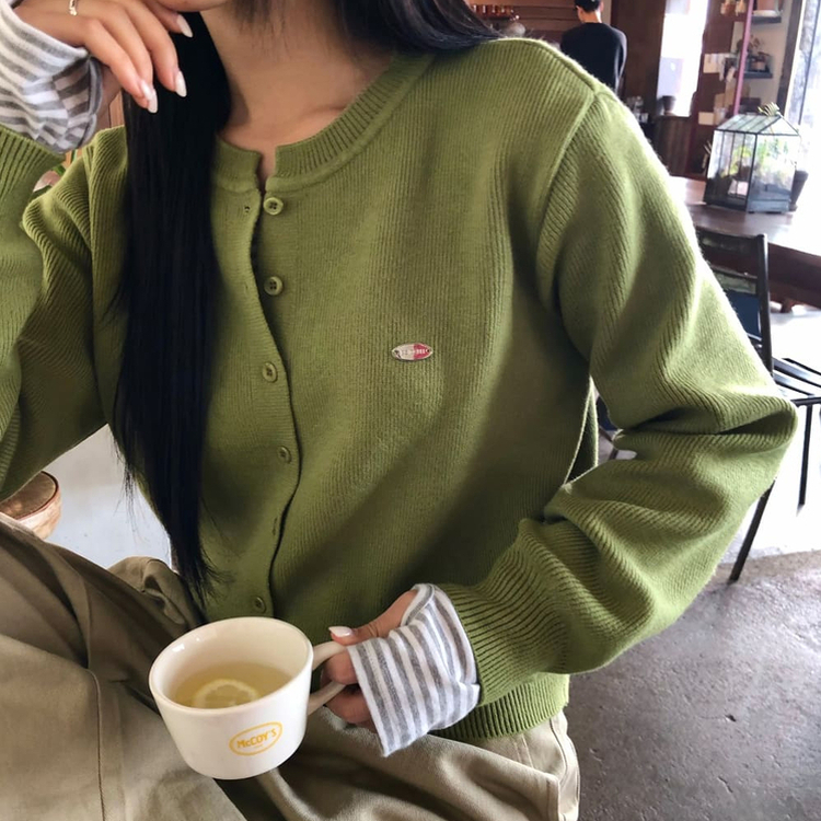 ラウンドペンダントカーディガン6色 OLIVE ORIGINAL ver