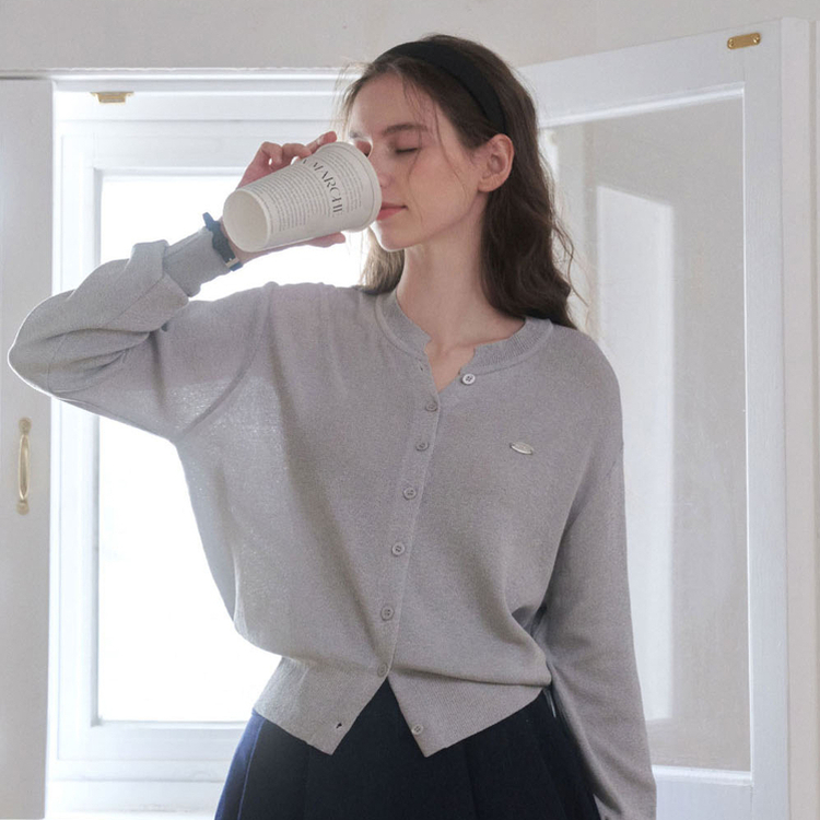 ラウンドペンダントカーディガン6色 GREY SUMMER ver