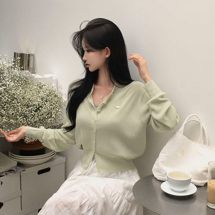 ラウンドペンダントカーディガン6色 GREEN SUMMER ver