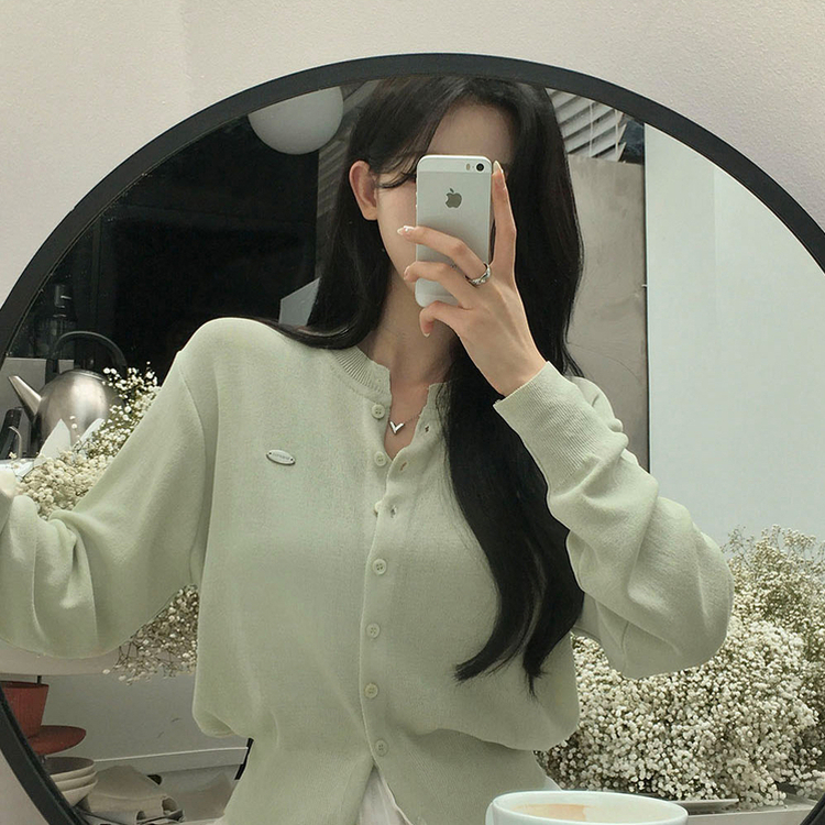 ラウンドペンダントカーディガン6色 GREEN SUMMER ver