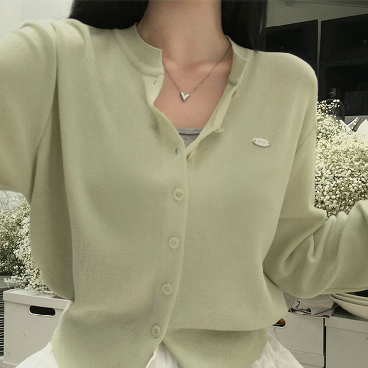 ラウンドペンダントカーディガン6色 GREEN SUMMER ver