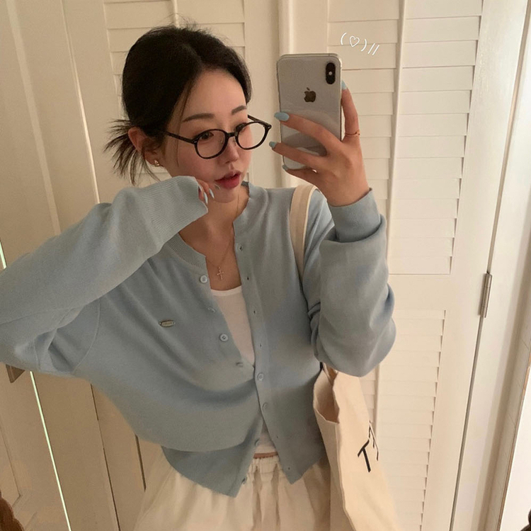 ラウンドペンダントカーディガン6色 SKY BLUE SUMMER ver