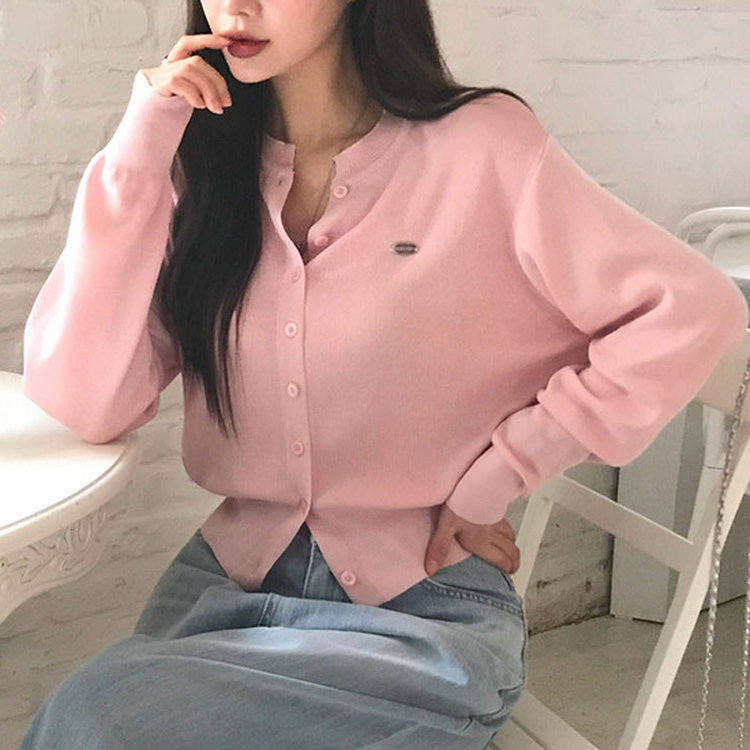 ラウンドペンダントカーディガン6色 PINK SUMMER ver