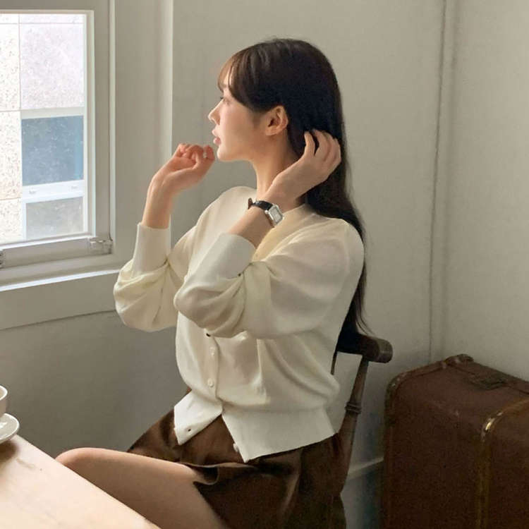 ラウンドペンダントカーディガン6色 IVORY SUMMER ver