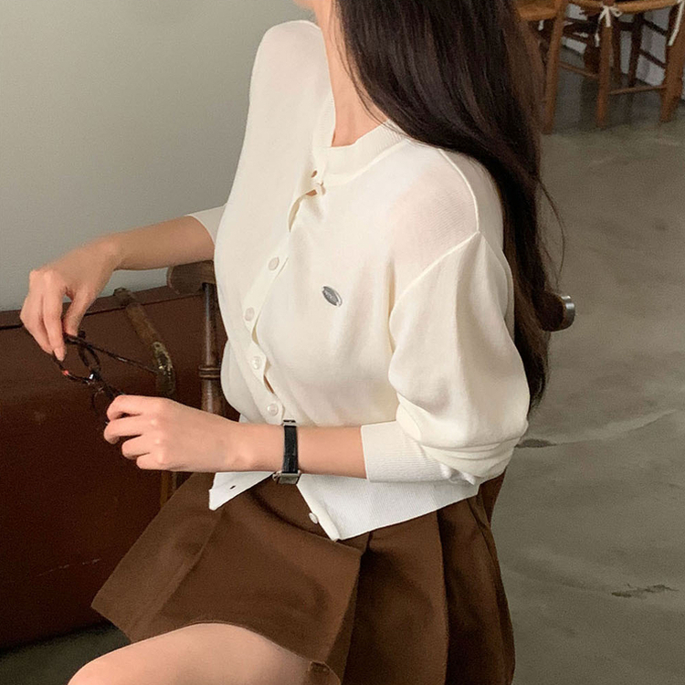 ラウンドペンダントカーディガン6色 IVORY SUMMER ver