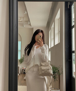 バックバッグ・スクールバッグ キルティングチェーンバックパック IVORY