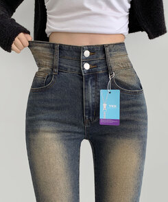 2XL4계절 골반뽕 워싱 스판 부츠컷 데님팬츠 빈티지진청