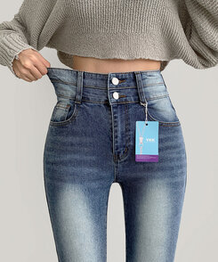 2XL4계절 골반뽕 워싱 스판 부츠컷 데님팬츠 중청