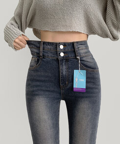 2XL4계절 골반뽕 워싱 스판 부츠컷 데님팬츠 그레이시중청