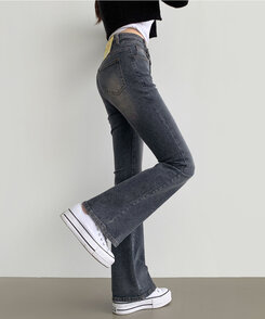 2XL4계절 골반뽕 워싱 스판 부츠컷 데님팬츠 그레이시중청