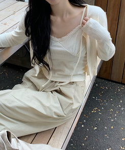 カーディガン 【SET】フェミニンキャミソール カーディガン IVORY