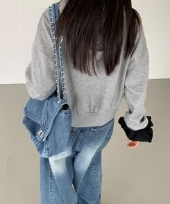 バッグ デニムチェーンショルダーバッグクロスバッグ LIGHT BLUE