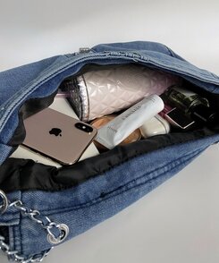バッグ デニムチェーンショルダーバッグクロスバッグ