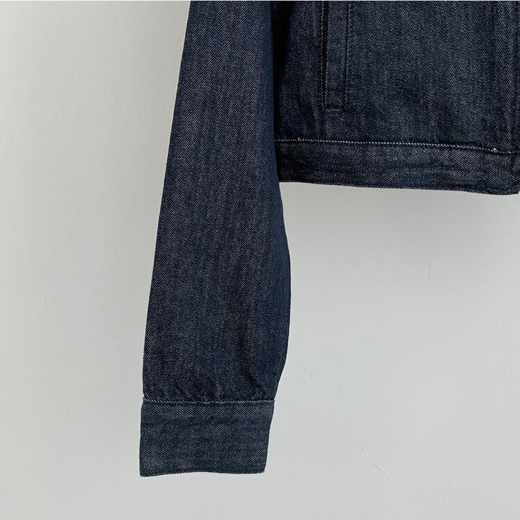 【SET着用可能】デニムセミクロップジャケット Hラインロングスカート