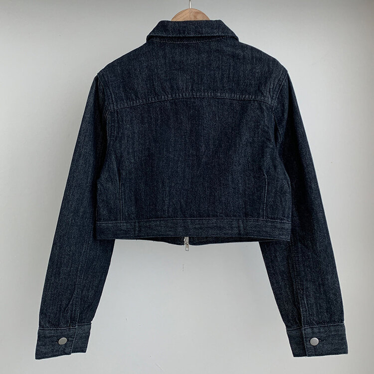 【SET着用可能】デニムセミクロップジャケット Hラインロングスカート