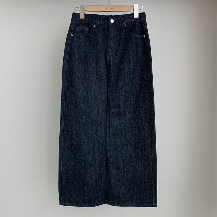 【SET着用可能】デニムセミクロップジャケット Hラインロングスカート