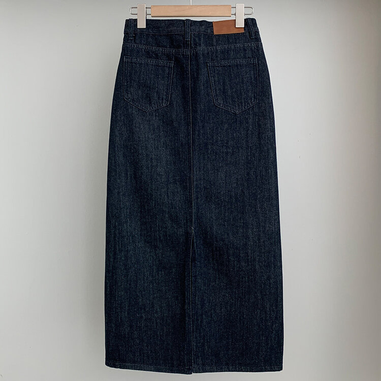 【SET着用可能】デニムセミクロップジャケット Hラインロングスカート