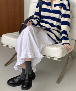 レザーブラックローファー BLACK