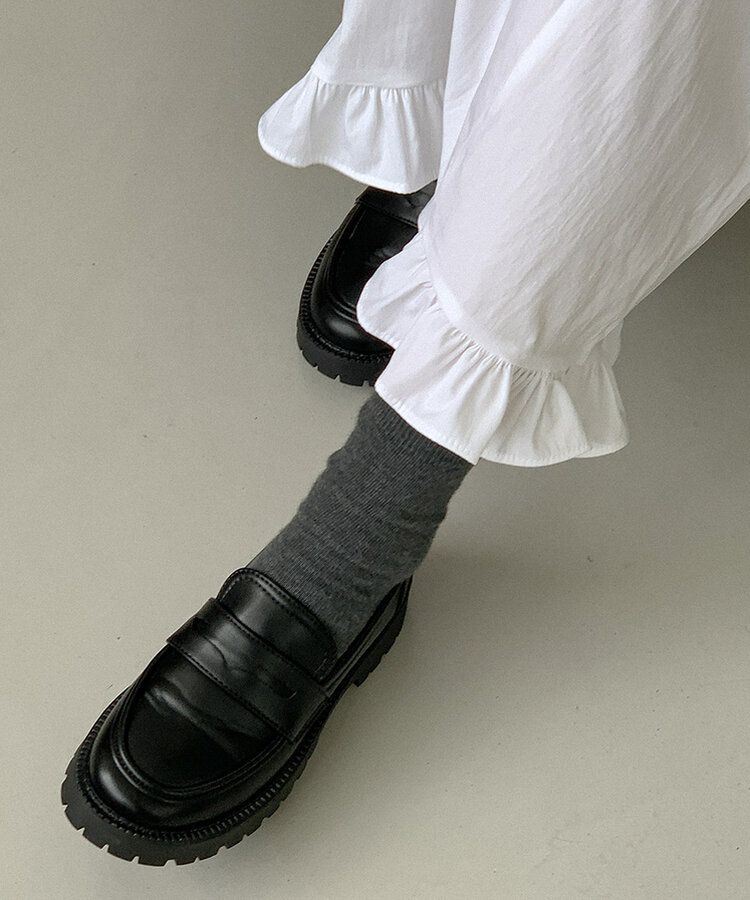 レザーブラックローファー BLACK