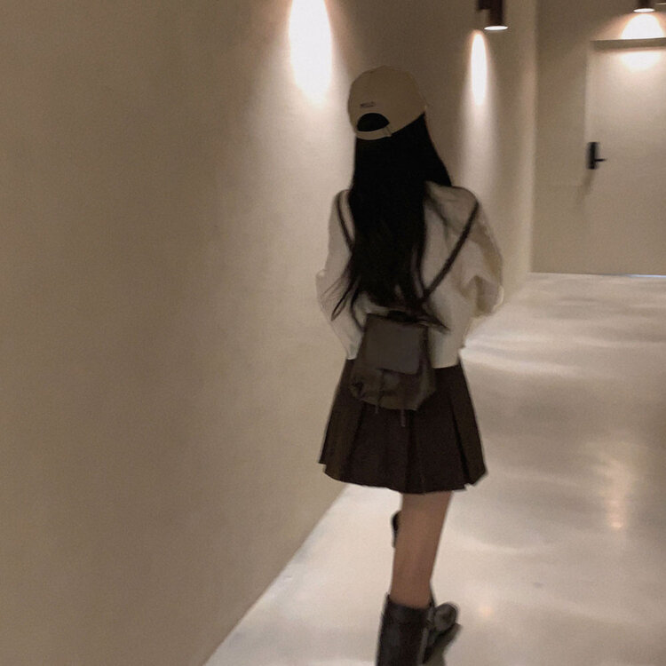 시나몬 코듀로이 플리츠 미니스커트 3color 브라운