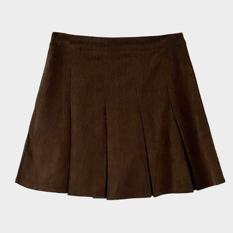 시나몬 코듀로이 플리츠 미니스커트 3color