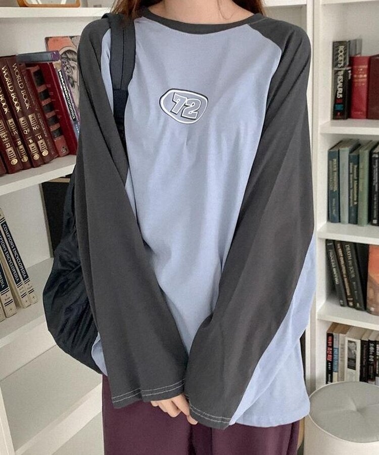コットンラグラン長袖Tシャツ SKY BLUE